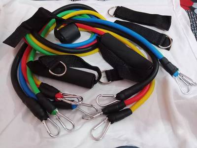 Exercise resistance bands 5 pc and 5 grips with door lock 2