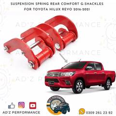 Rear Comfort Shackle Set One Side 4x4 Red Toyota Hilux Revo Vigo 0