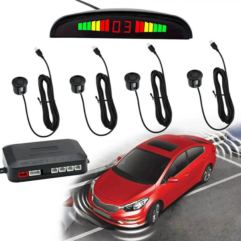 Car Auto Parktronic LED Parking Sensor With 4 Sensors Reverse Backup C 1