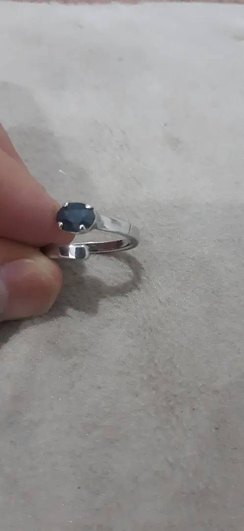 Real Blue Sapphire Gemstone Silver Ring 12