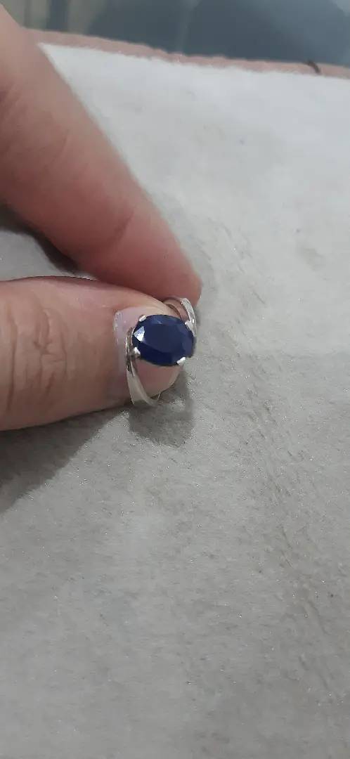 Real Blue Sapphire Gemstone Silver Ring 14