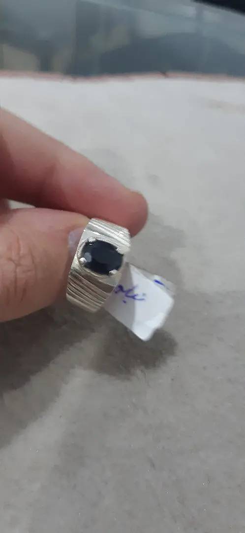 Real Blue Sapphire Gemstone Silver Ring 2