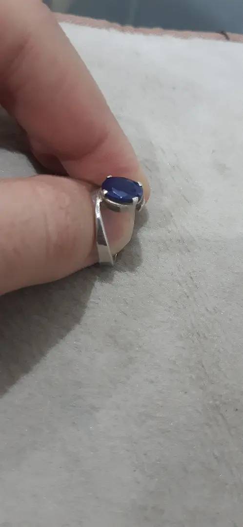 Real Blue Sapphire Gemstone Silver Ring 3