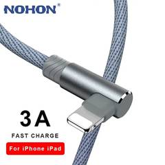 90 Degree Fast Charging Cable For iPhone 6 6s 7 8 Plus X XR Xs 11 12