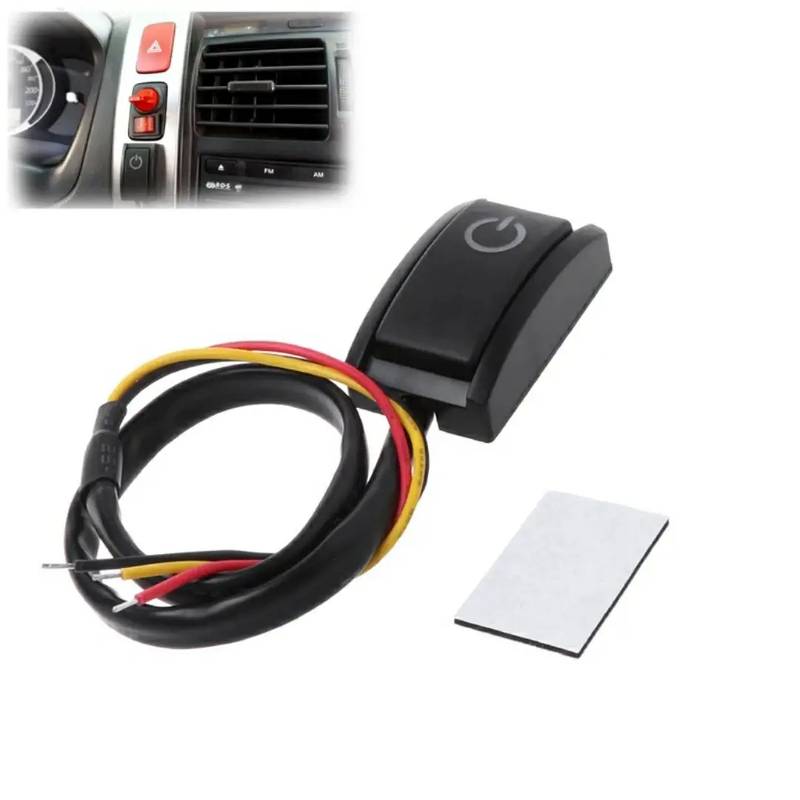 Car DIY Push Button Latching Turn ON OFF Switch LED Light DC12V/200mA 2