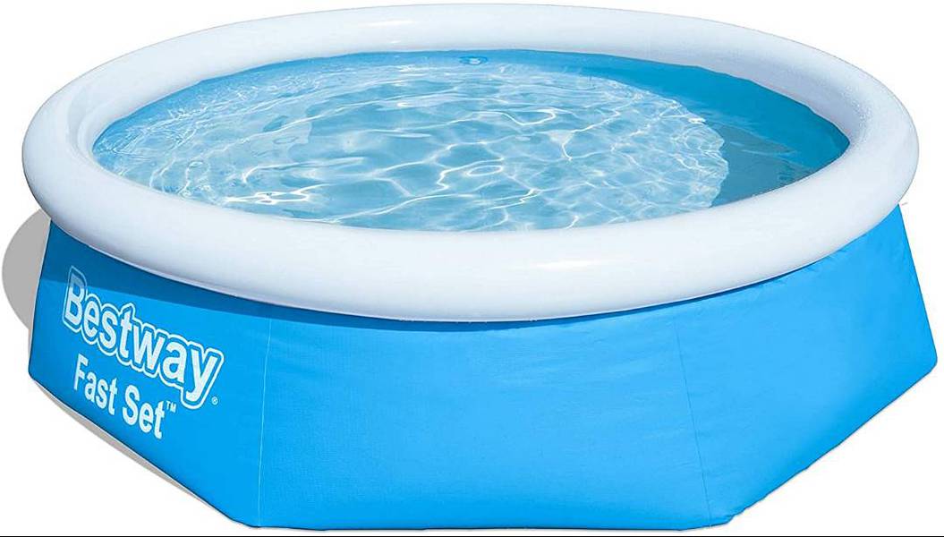 Bestway Round Kids Inflatable Paddling Pool, Fast Set, 8 ft 0