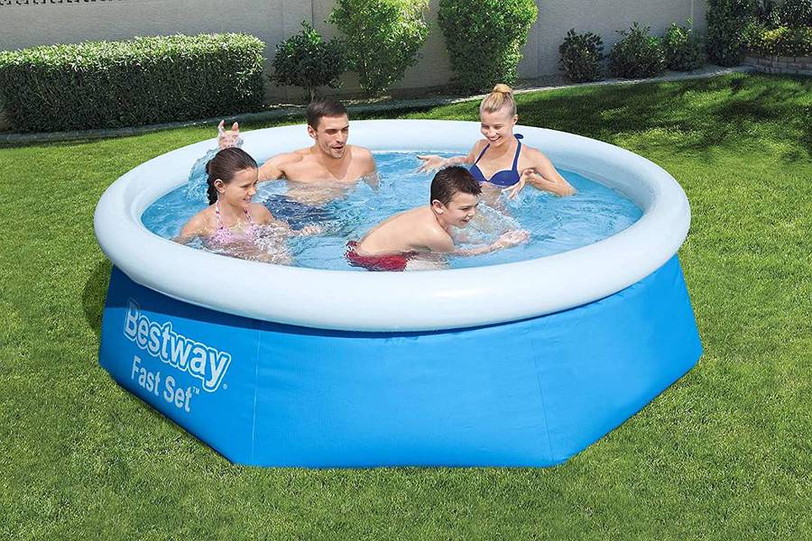 Bestway Round Kids Inflatable Paddling Pool, Fast Set, 8 ft 1