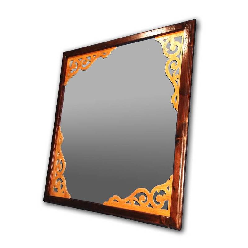 Mirror with Wooden Frame - Wall Hanging 1