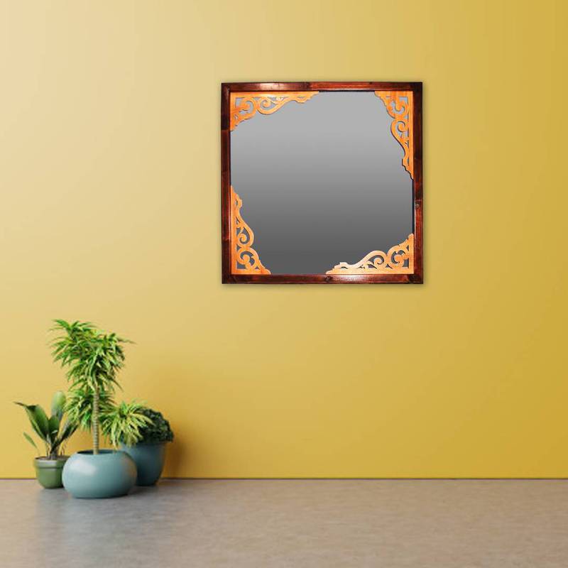 Mirror with Wooden Frame - Wall Hanging 3