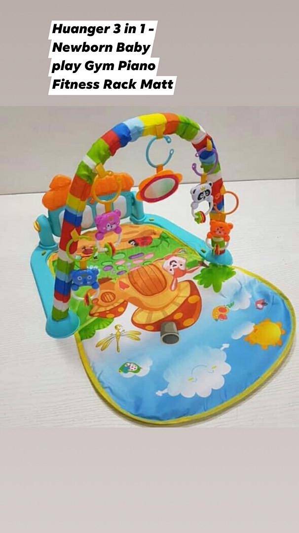Huanger - 3 in 1 Newborn Baby Play Gym Piano Fitness Rack Mat 2