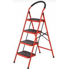 4 Steps Folding Ladder - Red