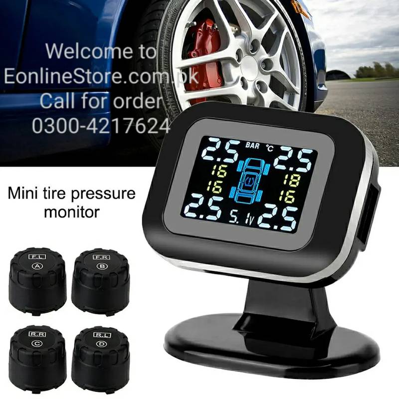 USB TPMS Auto Security Tyre Alarm Systems LCD Display Mini C 0