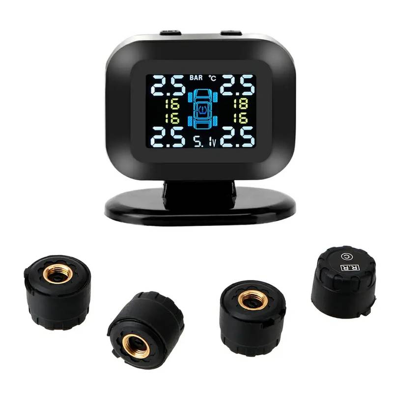 USB TPMS Auto Security Tyre Alarm Systems LCD Display Mini C 4