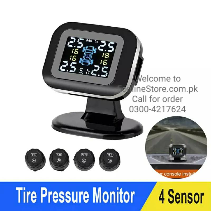 USB TPMS Auto Security Tyre Alarm Systems LCD Display Mini C 6