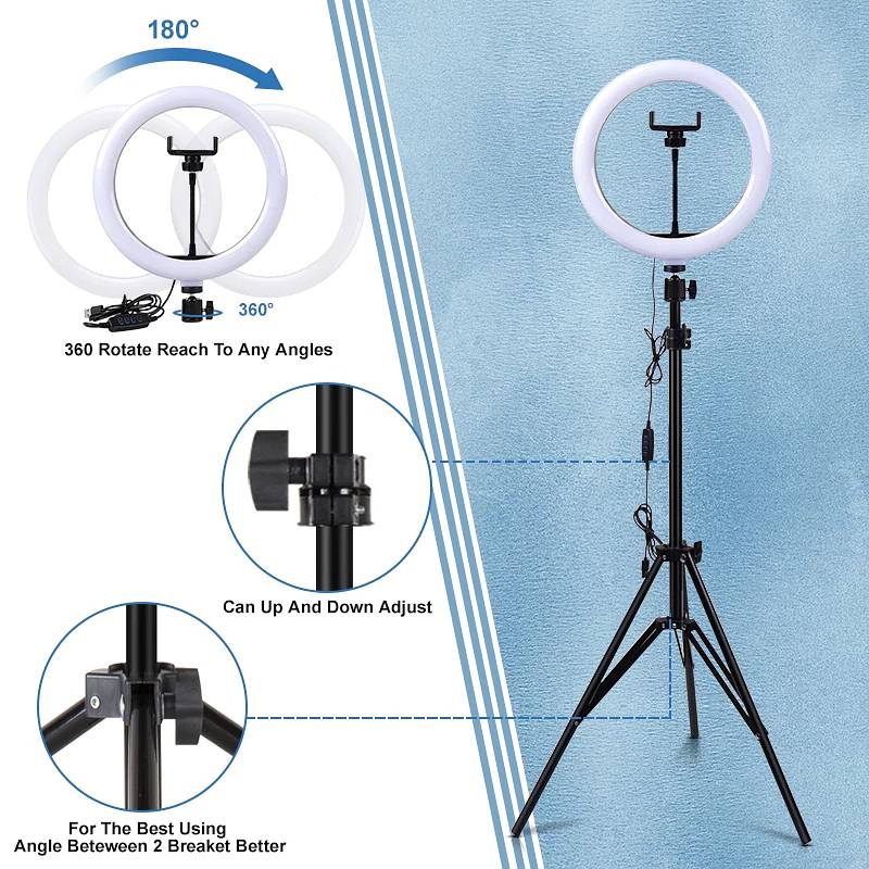 26 Cm Ring Light With 7 Feet Adjustable Tripod Stand 4