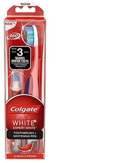 Colgate max white toothbrush and whitening pen (UK Import)