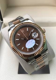 R0lex Oyster Perpetual Date-Just TwoTone Brown Dail Watch