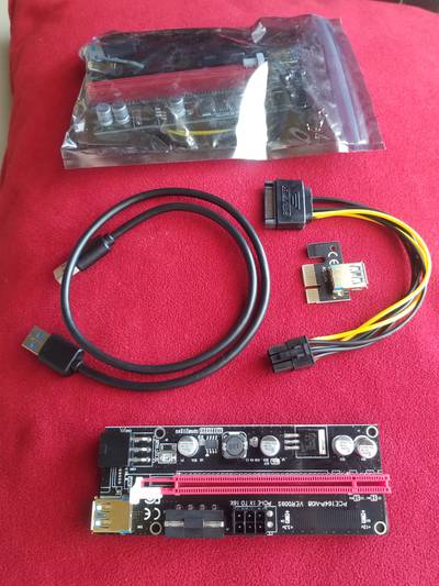 PCIE Risers 009S 1x16 GPU Branded Gold Plated Black Edition.