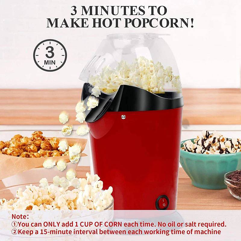 Popcorn Maker Hot Air  With Measuring Cup Oil Free Corn Machine 1