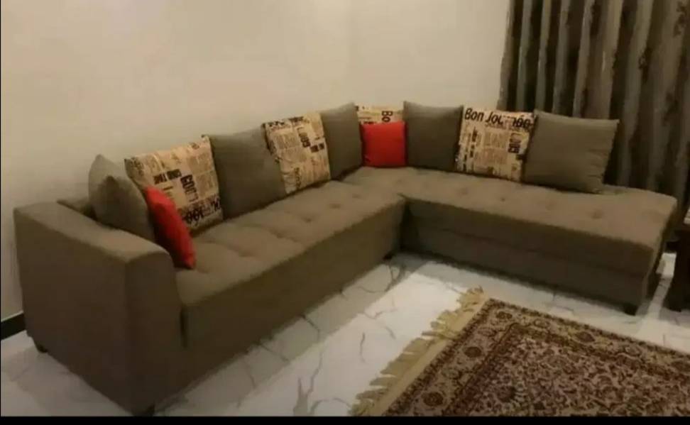 Beautiful design L shape sofa set available on easy payment 1
