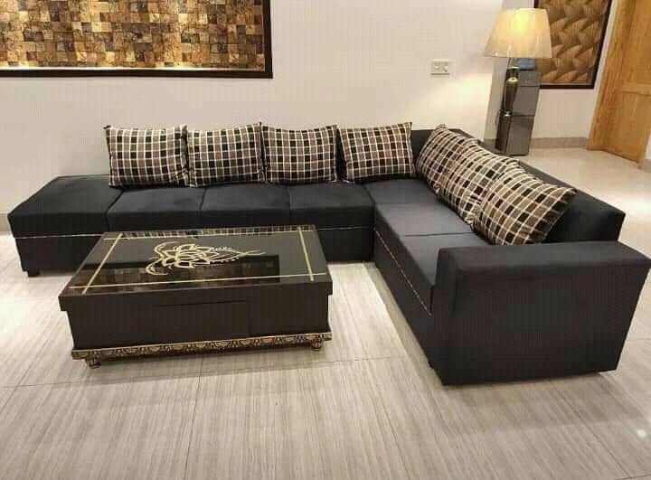 Beautiful design L shape sofa set available on easy payment 4