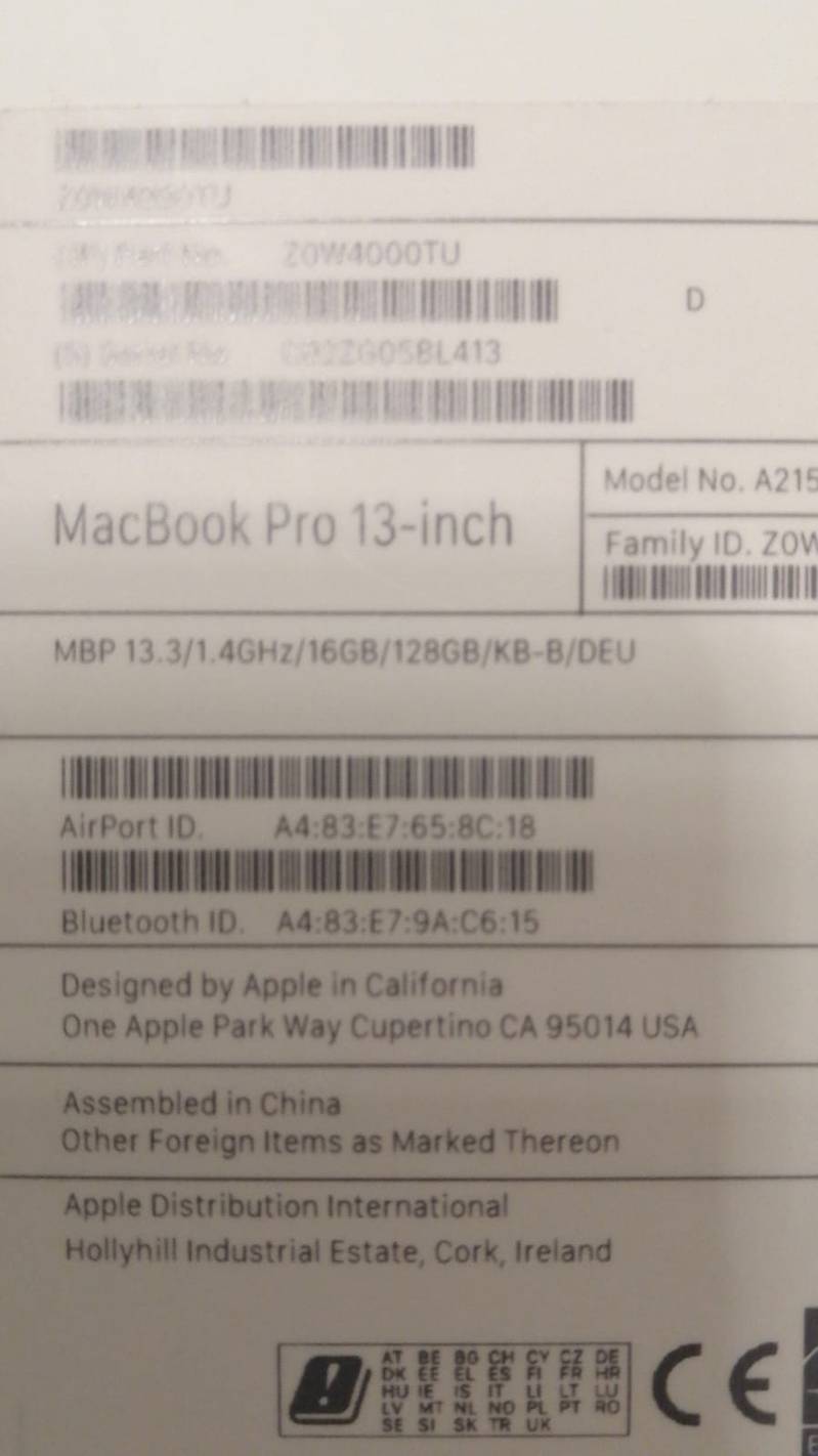 Macbook Mac Book pro 2019 only 79 cyles 1