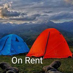 camping tent and sleeping bags on rent