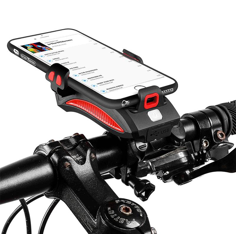 West Biking 4-In-1 400 Lumens Bike Front Light-Bike Horn-Phone Holder 11