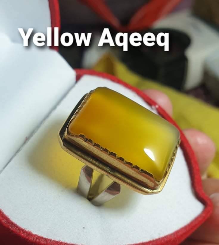 Natural Zard Aqeeq Yellow Agate 0