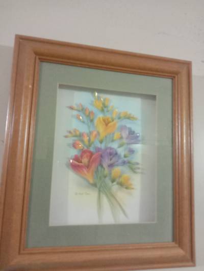 LARGE DIE CUT , ROB POHL SIGNED FLORAL  3D FRAME FOR SALE