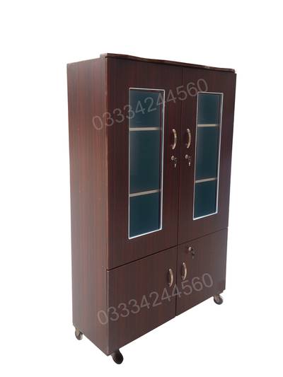 Fixed Price 6x4 Feet Glass Door Wooden Lamination Showcase Cupboard