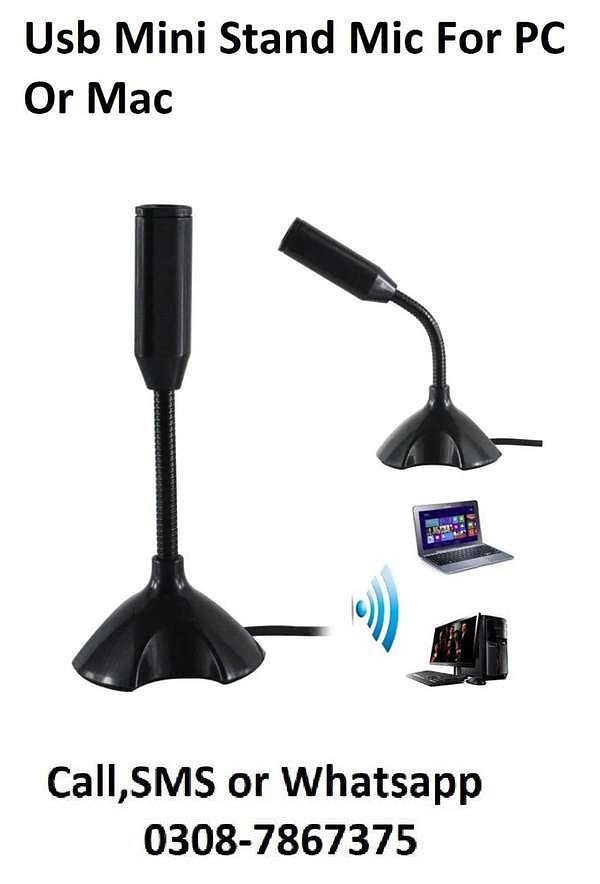 Usb Mini Stand Mic For PC Or Mac Home Delivery Available all over Pak 0