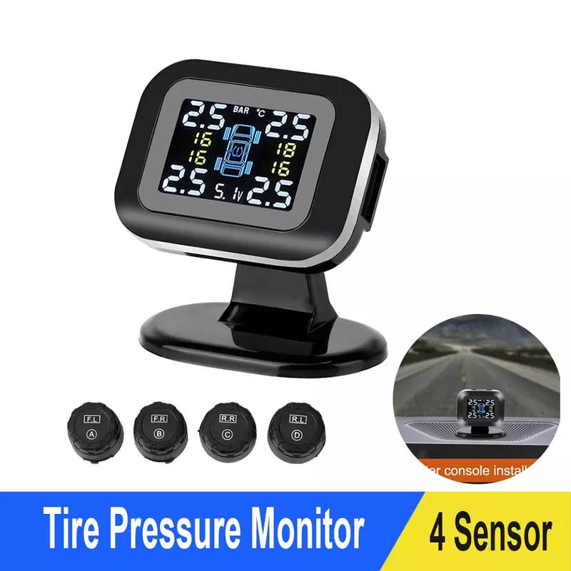 USB TPMS Auto Security Tyre Alarm Systems LCD Display Mini Car T 0