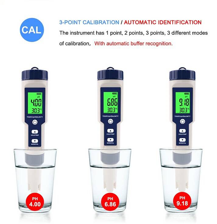 Digital Water Tester Professional Meter 5 in 1 PH/TDS/EC/Salinity/Temp 0