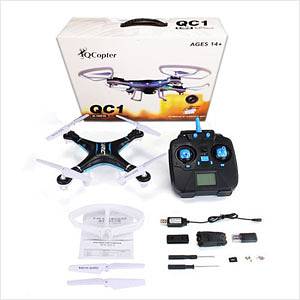QCopter QC1 Drone Quadcoptr with HD Camera LEDLights BONUS 03020062817 1