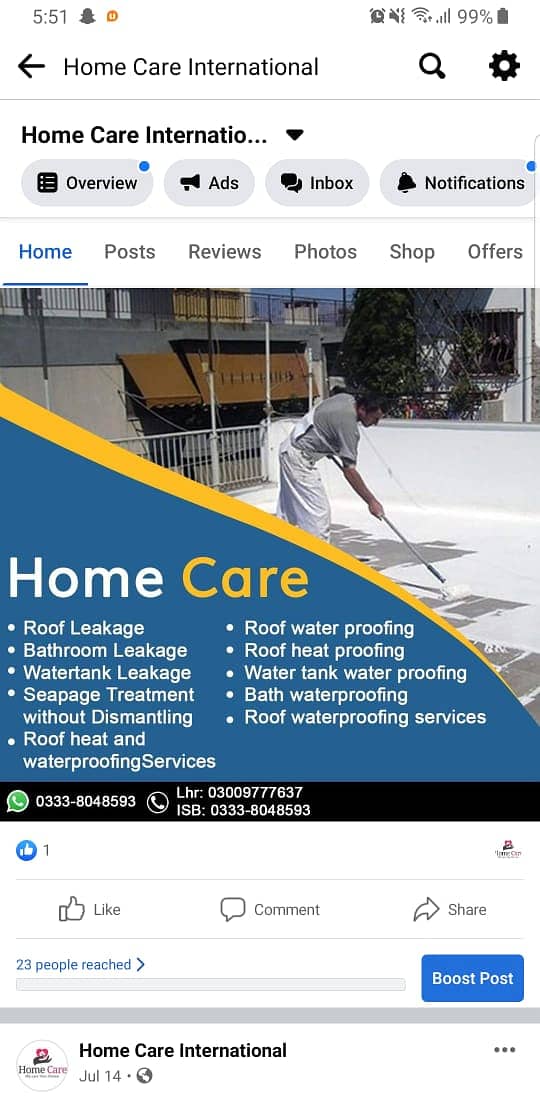 Roof Waterproofing ,Bathroom / Water Tank Leakage Treatment 1