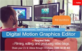 Video Editor cum Cameraman Jobs in Lahore