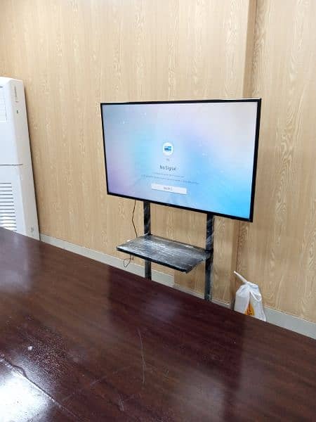 lcd led tv floor stand with wheels and shelf office home 4