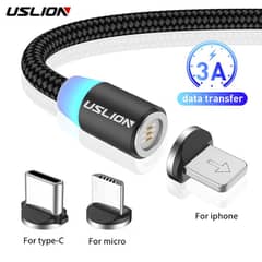 Uslion branded magnatic usb data/Charging cable.