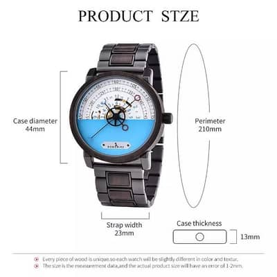 Beautiful Handmade Luxury Mechanical Wood Wrist Watch for Men Gift 6