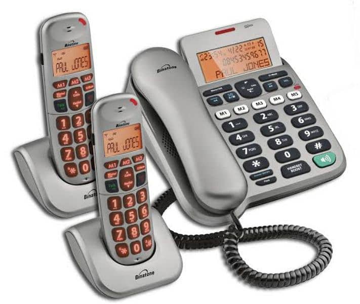 Landline Phone + Two Cordless 0