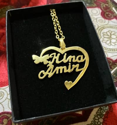 name locket necklace pendant ring set 