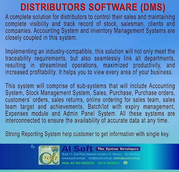 POS, ERP Solutions, HRM, Accounting System & DMS. Software by Ai Soft 6