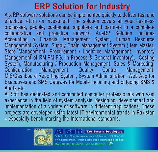 POS, ERP Solutions, HRM, Accounting System & DMS. Software by Ai Soft 4