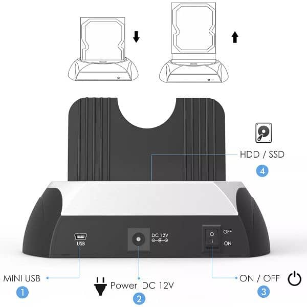 All in One Sata HDD Docking Station 2.5/3.5 inch SSD, HDD enclosure 1