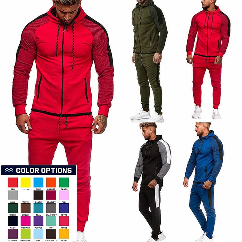 Manufacture Wholesale customize tracksuits stylish plain cotton bulk p 1