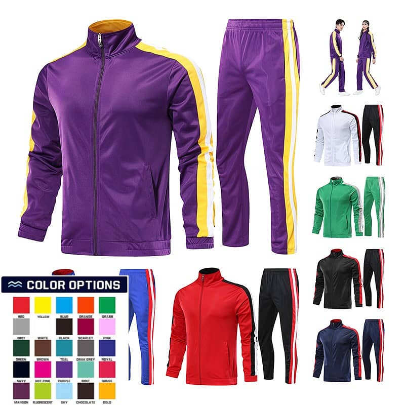 Manufacture Wholesale customize tracksuits stylish plain cotton bulk p 3