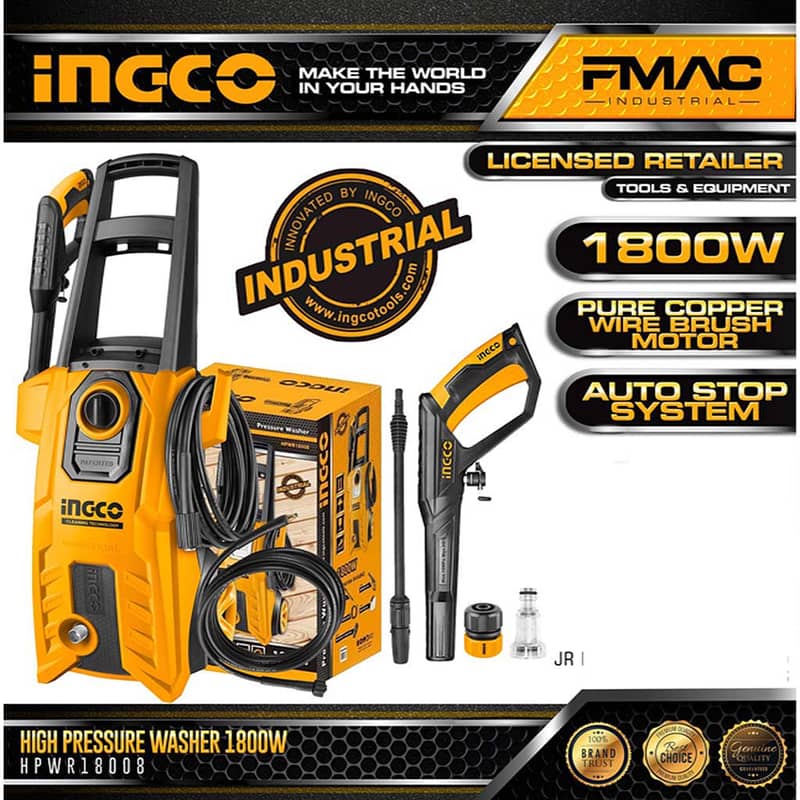 New) INGCO industrial High Pressure Car Washer Machine - 150 Bar 0