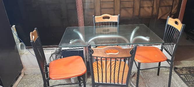 4 chair n glass table v less usedgood condition