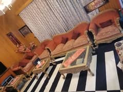 chiniyoti sofa 7 seater 3 table for sell condition 8.9